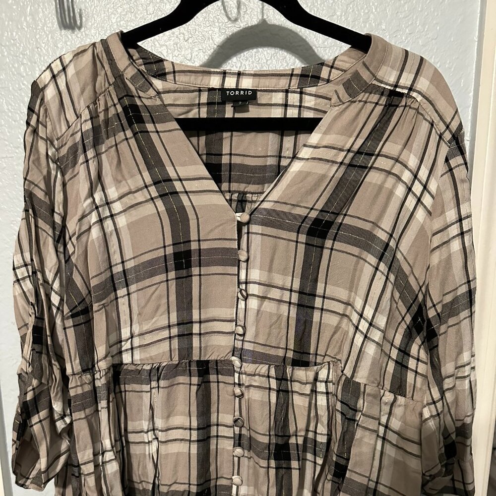 Torrid Plaid Blouse